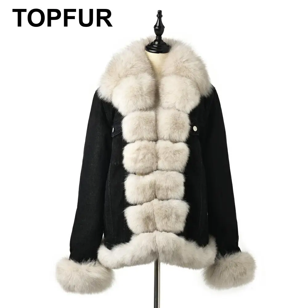 Женская Шуба из натурального меха шуба Лисьего с меховым капюшоном черная парка