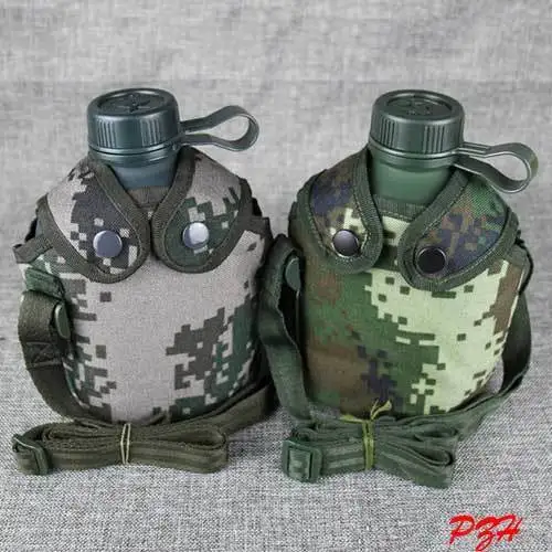 Открытый большой емкости утолщение армии камуфляж военный чайник столовая W/Сумка