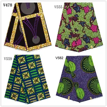 

African fabric real wax print African real dutch wax style new design 2019 veritable wax block print 6 yards V