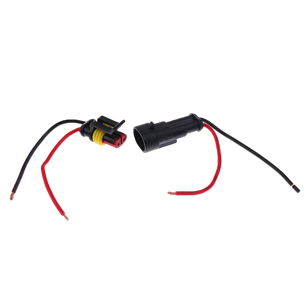 Easy Installation 10 Kits 2 Pin Car Wire Connector Plug Male Female Harness