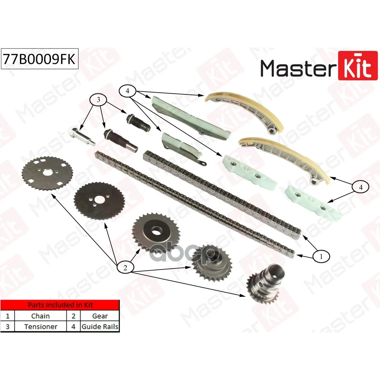 Комплект Цепи Грм Iveco: Daily Iv 35c15 06-11 MasterKit арт. 77B0009FK