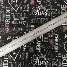 105 см Ширина Свадьба невесты с этим кольцом черный хлопок ткань для маленьких девочек одежда постельные принадлежности набор Hometextile занавески DIY-BK762