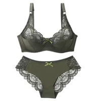 Sexy Lace Plus Size Female Lingerie Transparent Thin Thick BCDE Cup Bra Sets Breathable Women Underwear Panties Briefs