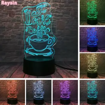 

Love Coffee A Cup of Coffee Shape Led 7 Color Change Night Light Romantic Valentine s Day Lovers Men and Women Friends Toy Gifts