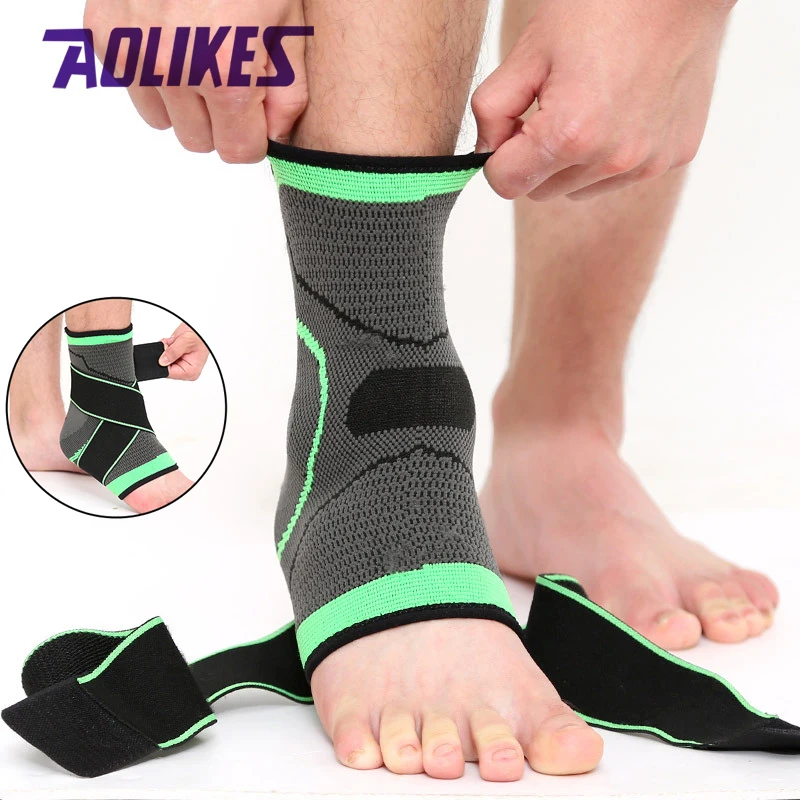AOLIKES 1 шт. 3D спортивный фиксатор для голеностопа, протектор, компрессионная поддержка лодыжки, эластичный нейлоновый ремешок, фиксатор для футбола, баскетбола