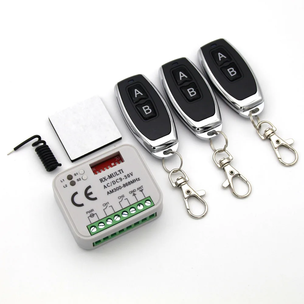 Controller-3 Remote 2 канальный беспроводной гаражная дверь 433MHZ DC12V/24 V плавающий код приемника - Цвет: Controller-3 Remote