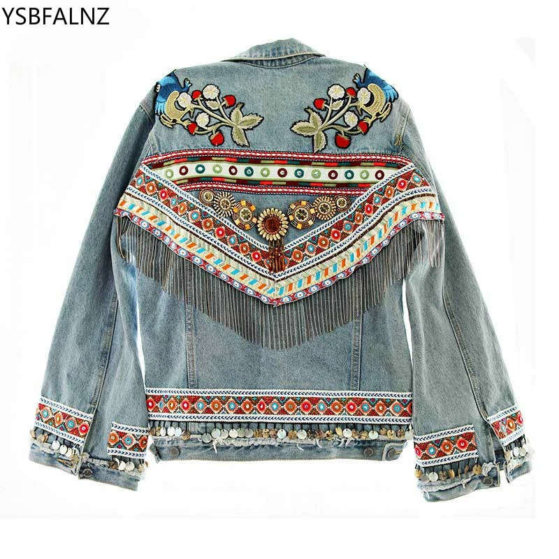 ladies embroidered denim jacket