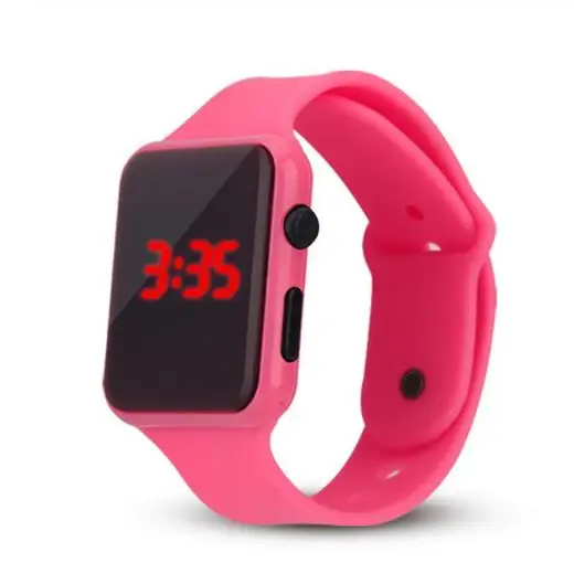 pink Цифровые мужские часы, детские часы, умные спортивные часы montre homme, ручное кольцо, светодиодные спортивные модные электронные часы - Цвет: pink