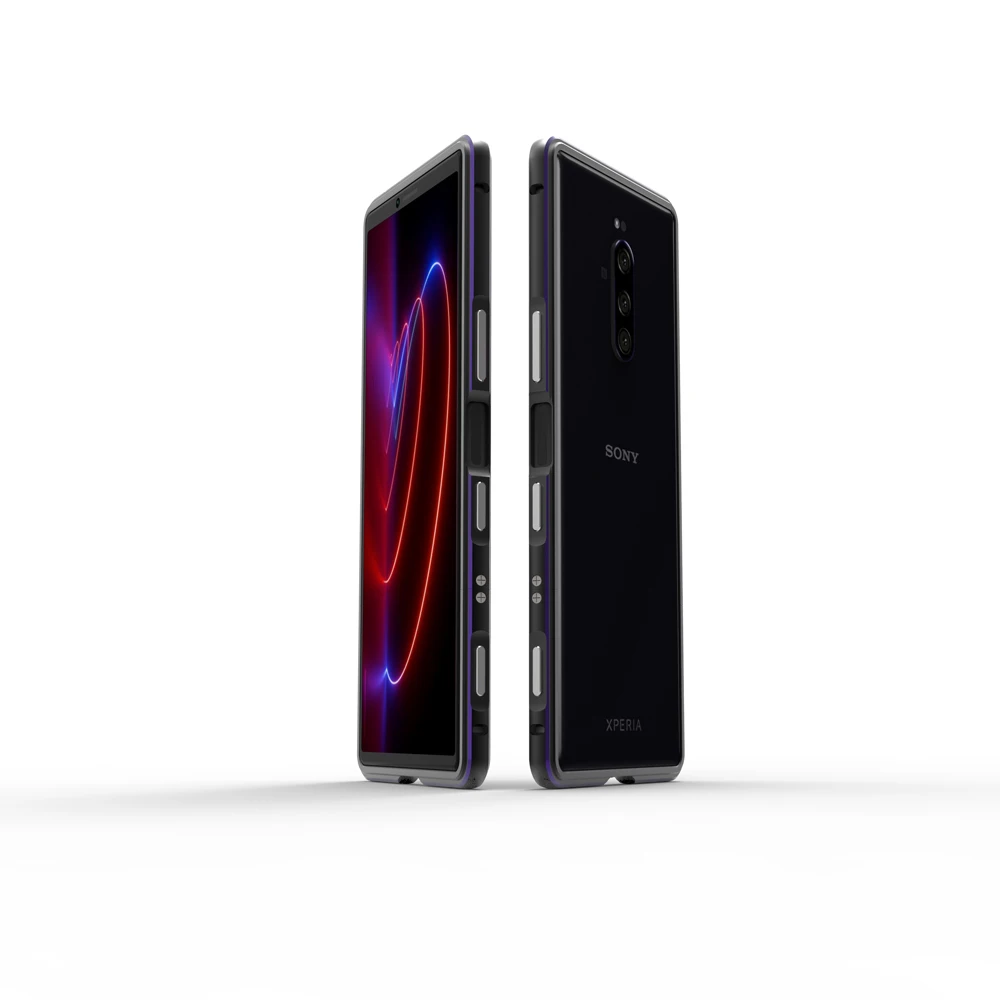 Для sony Xperia 1 роскошный Ультратонкий металлический алюминиевый насадка на бампер чехол для sony Xperia XZ3 - Цвет: black purple