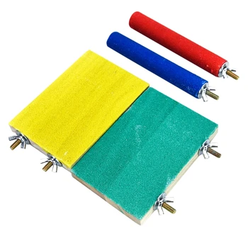 

4 Pcs Bird Perch Stand Toy Wood Parrot Perch Stand Platform Grinding Stick Bird Cage Accessories