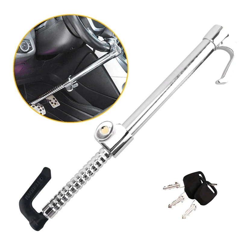Reliable Car Lock Brake Pedal Clutch Lock Retractable Hook Universal Anti-Theft for Van Car Suv Lorry Truck Heavy