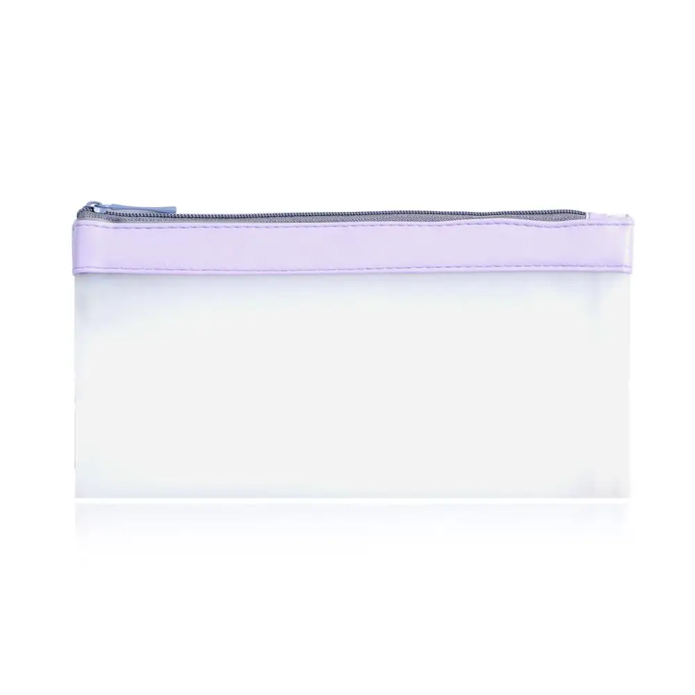 1 шт. матовый полупрозрачный чехол-карандаш на молнии, сумка для канцелярских принадлежностей, креативный простой вместительный полиуретановый чехол-карандаш, милые школьные принадлежности - Цвет: purple