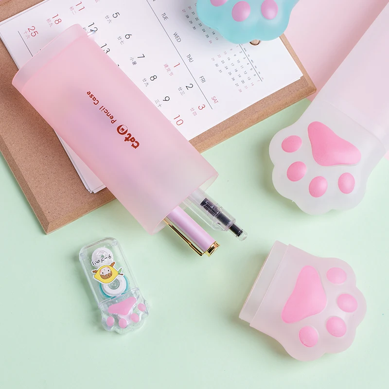 3D Pencil Case Storage Box Lovely Cat paw Cartoon Pen Bag For School Girl Kawaii Stationery Gift Pouch Eraser Holder pencil cases pen storage bag stationery box