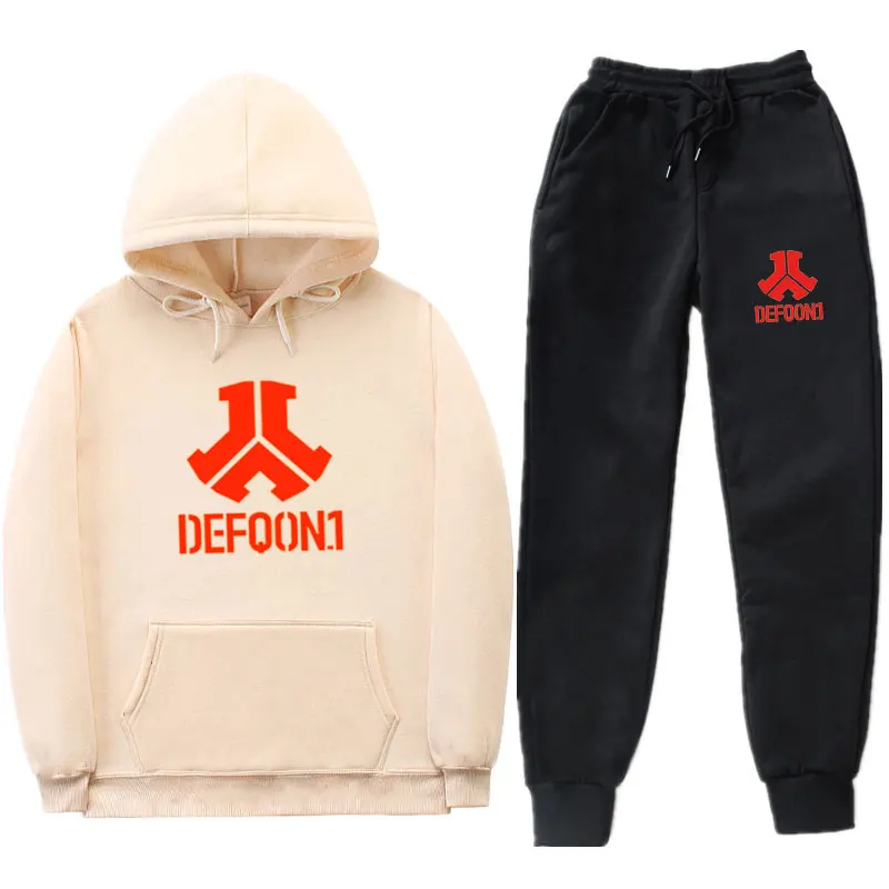 defqon 1 рок-группа хип-хоп Мужская Толстовка зима осень уличная повседневная шерстяная Толстовка Пуловер брюки Повседневный Спортивный костюм