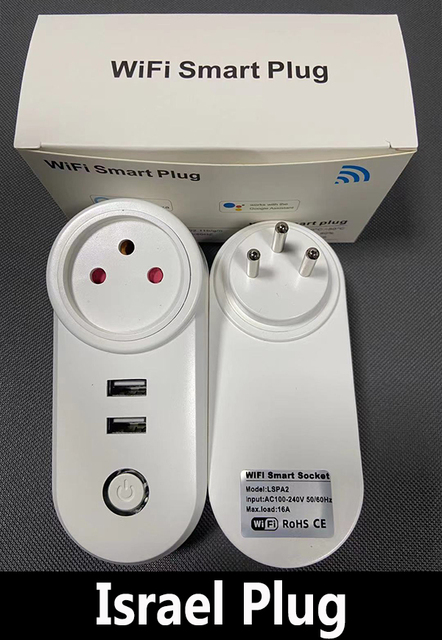 Smart Plug 16A Israel Plug Power Socket Tuya APP Smart Home For Alexa Google Home Assistant Voice Control Timing Function