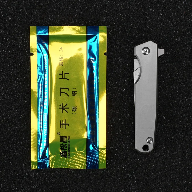HWZBBEN Scalpels EDC медицинский нож складной из титанового сплава с 10 шт. NO.24 лезвиями