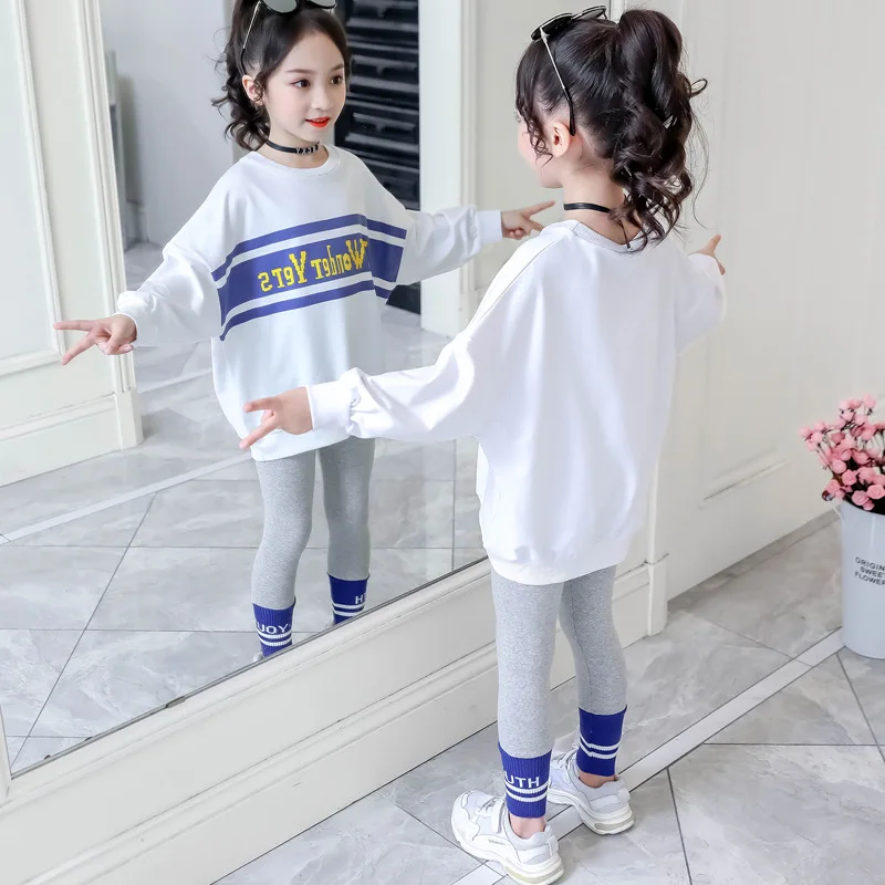 

Girls Autumn Clothing Set 2019 New Style Children Little Girl Hoodie chao yang Gas Fashionable Online Celebrity Sports Two-Piece
