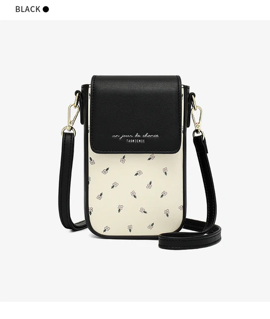 Mini Flap Crossbody Phone Bag, Letter Print Shoulder Bag, Women's Studded Decor Square Purse (4.7*6.7*3.7) Inch,Geometric,$10.99,Flowers Light