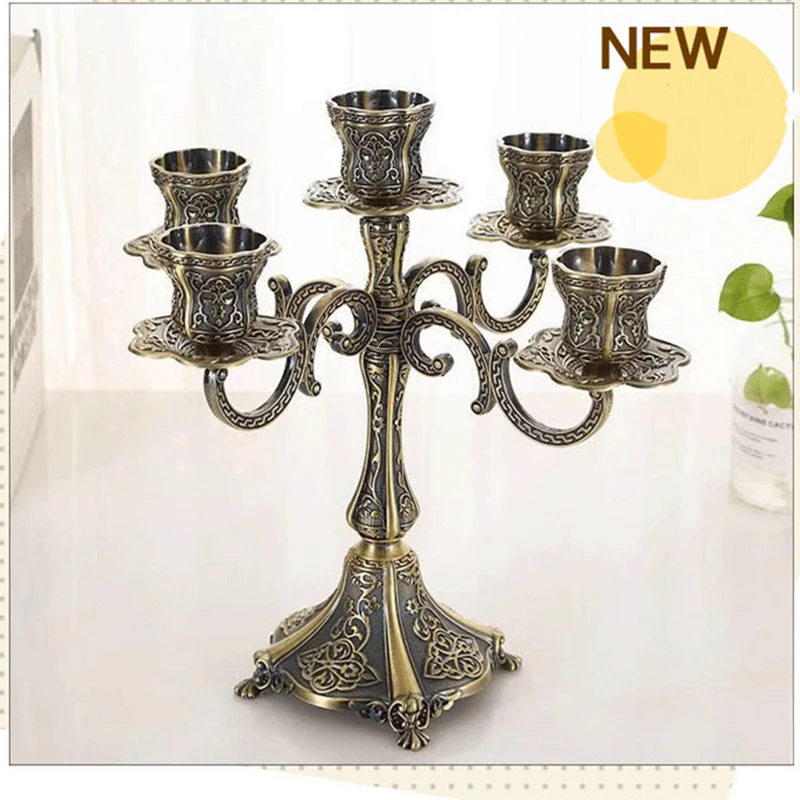 

Home Decore Bronze Candelabra Metal Candle Holders Wedding Candlesticks Event Candle Stand Table Centerpiece