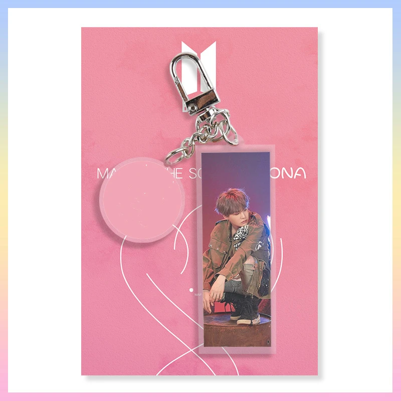 Kpop Bangtan мальчики милый акриловый брелок любовь себя карта душа pciture выглядит кулон брелок для детский веер