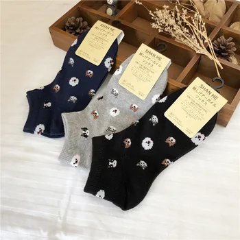 

Colorful Sock for Woman Ankle Adult Kawaii Ladies Soft Sox Cartoon Lovely Dog Socks Cotton Spring Summer Female Trendy Skarpetki