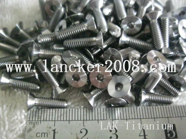 M3x8 ЛАК-Titanium шестигранной Потайной/С Плоской головкой titanium сплава винт