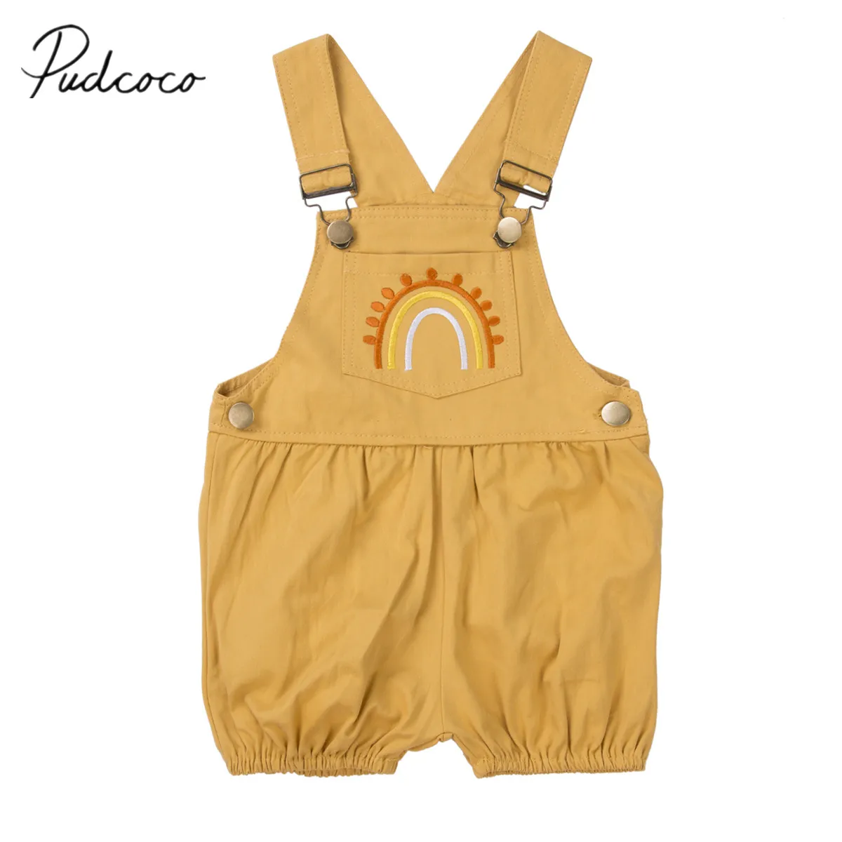 Г. Летняя одежда для малышей Милая Одежда для маленьких девочек Комбинезон с вышивкой радуги, комбинезон, От 6 месяцев до 4 лет