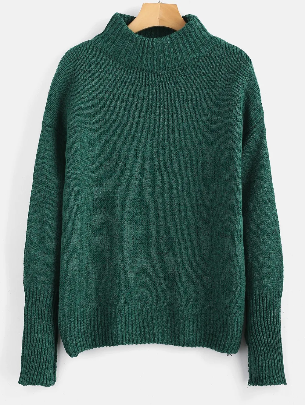 ZAFUL, теплый, меланжевый пуловер, свитер с открытыми плечами, круглый вырез, длинный рукав, хлопок, базовый свитер, осенние пуловеры, мода
