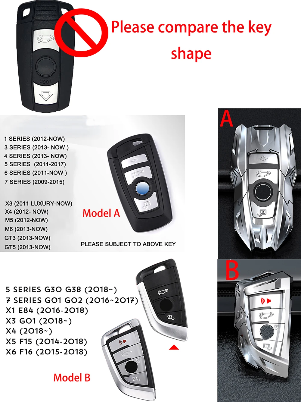 Car Key Case Shell For Bmw X5 F15 X6 F16 G30 7 1 2 5 Series G11 X1 X5 F48 218i Unique Mecha Appearance Zinc Alloy - - Racext™️ - - Racext 19