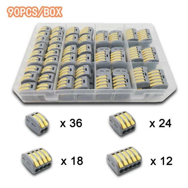 Mini Fast Boxed Wire Connector pin-222 Compact Conductor Spring Wiring Connector Conductor Push-in Terminal Block 90H