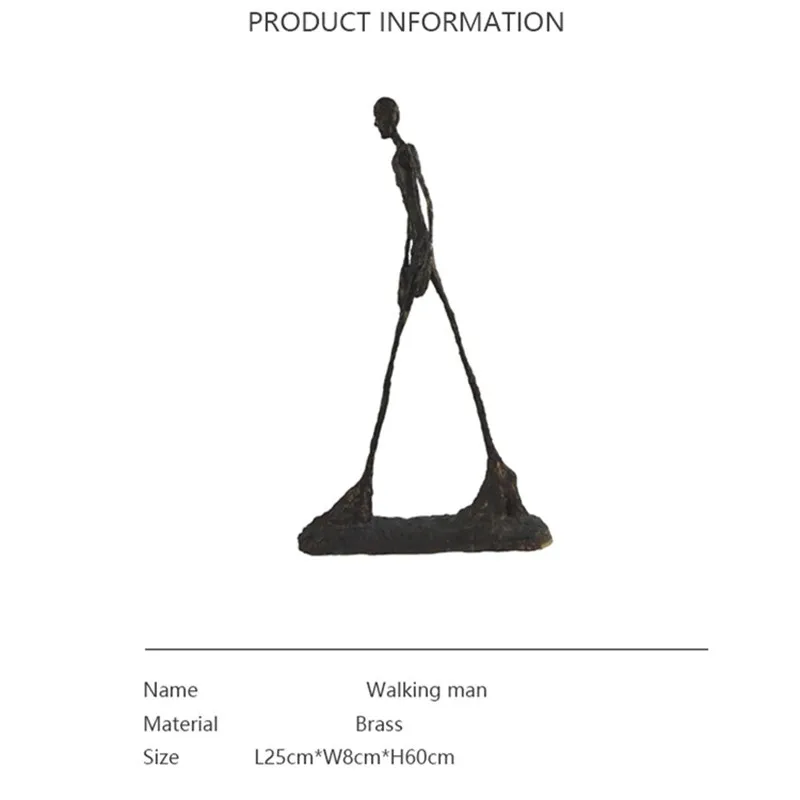 [HHT] ручная работа, латунная статуя персонажа, ходячий человек, одинокий ходунок, скульптура Giacometti, украшение для дома, офисный Декор