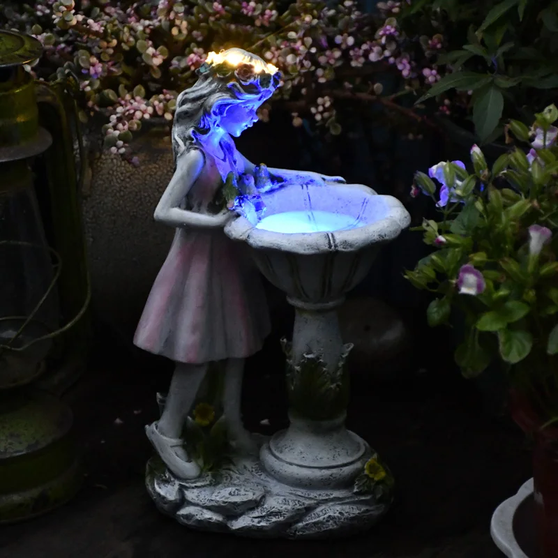 

Outdoor Solar Resin Angel Figure Sculpture Ornaments Home Garden Flower Fairy Girl Light Decor Villa Yard Micro Landscape Crafts