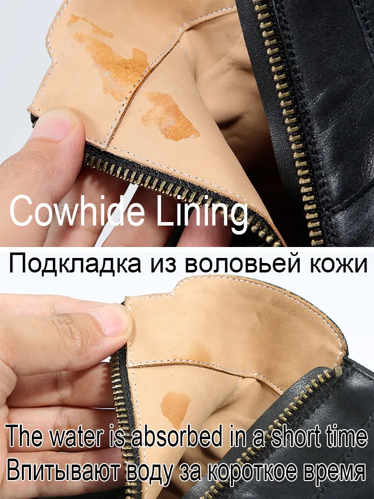 MORDOAN Genuine Cow Leather Chelsea Short Boots Women's Flat Ankle Boots Ladies Brogue Retro Brock Women's Shoes