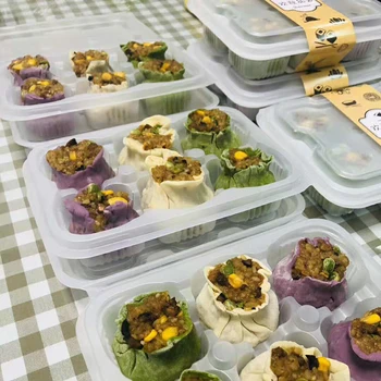 

50pcs Disposable plastic packing box steamed stuffed bun bread cake container .