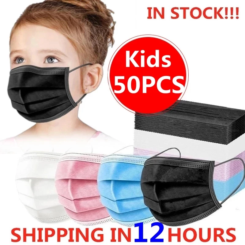 Barato 10/50 Uds niño máscara para niños mascarillas desechables 3 capa filtro Anti polvo gripe tela fundido protectora transpirable boca máscaras ezYoMD5yEd1