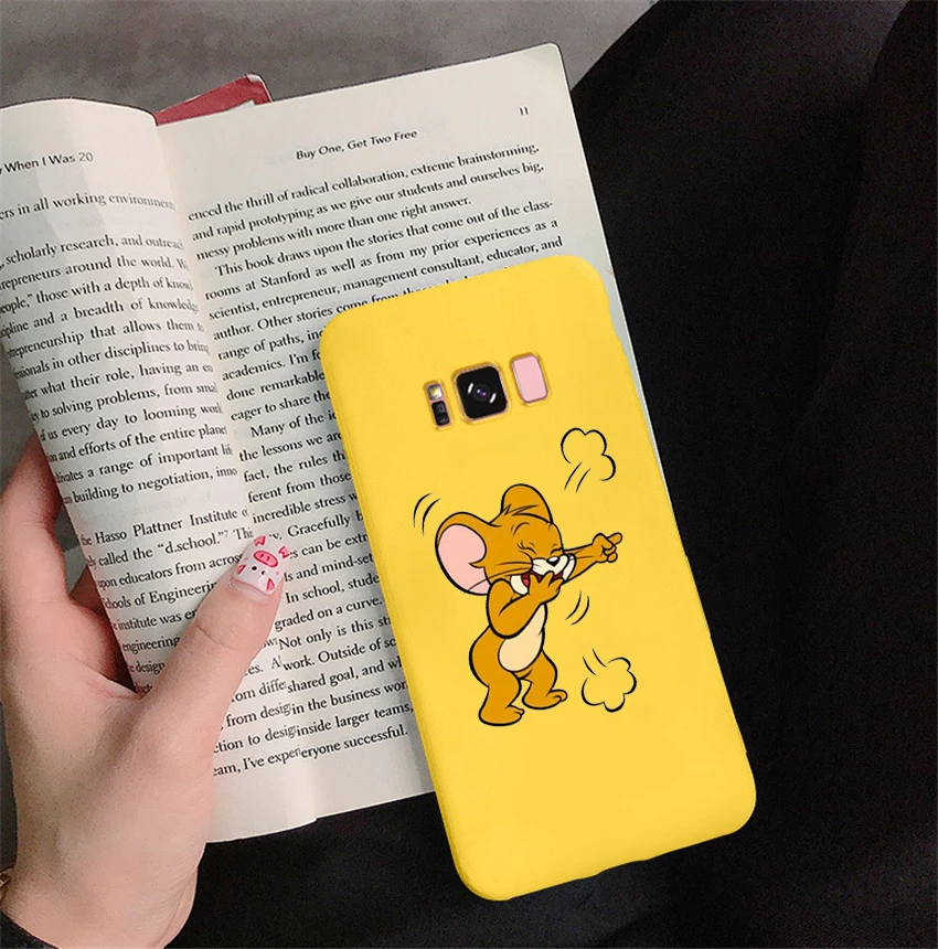 Забавный чехол для телефона Tom Jerry для Samsung Galaxy S8 s9 plus s10 plus s10e note 9 мягкий силиконовый защитный чехол из ТПУ с кошкой и Мышкой