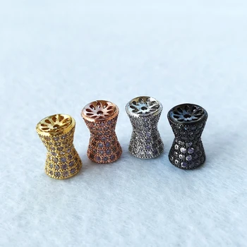 

2Pcs Big Hole Hollow CZ zircon circular column Tube Beads connector for Making DIY Bracelet Necklace Jewelry Finding CT509