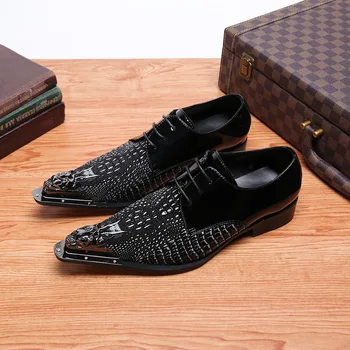 

Scarpe Men Shoe Genuine Leather British Style Pointed Fashion Men Shoes Loafers Full Grain Leather Cow Leather Slip-on Rubber