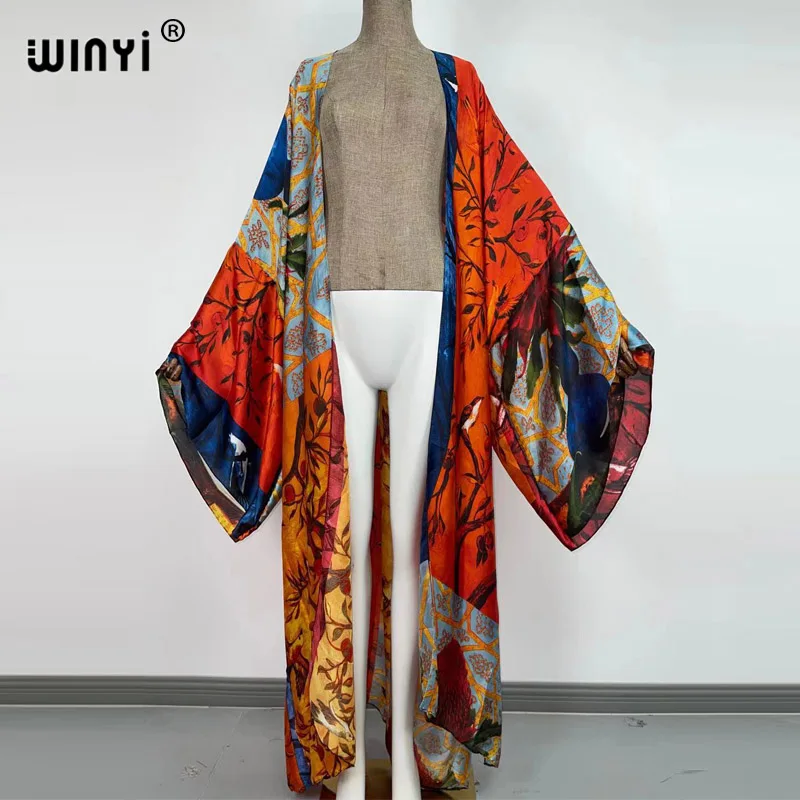 Europe WINYI new tunic bikini sweet lady pink boho Cardigan stitch Cocktail sexcy Boho Maxi Holiday Batwing Sleeve KIMONO mujer