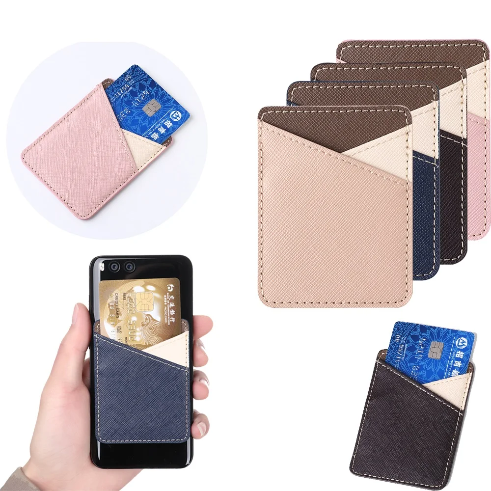 1 шт. модный ID держатель для кредитных карт клейкая наклейка с мобильным телефоном кошелек Карманный эластичный чехол для кредитки-на сумке для карт