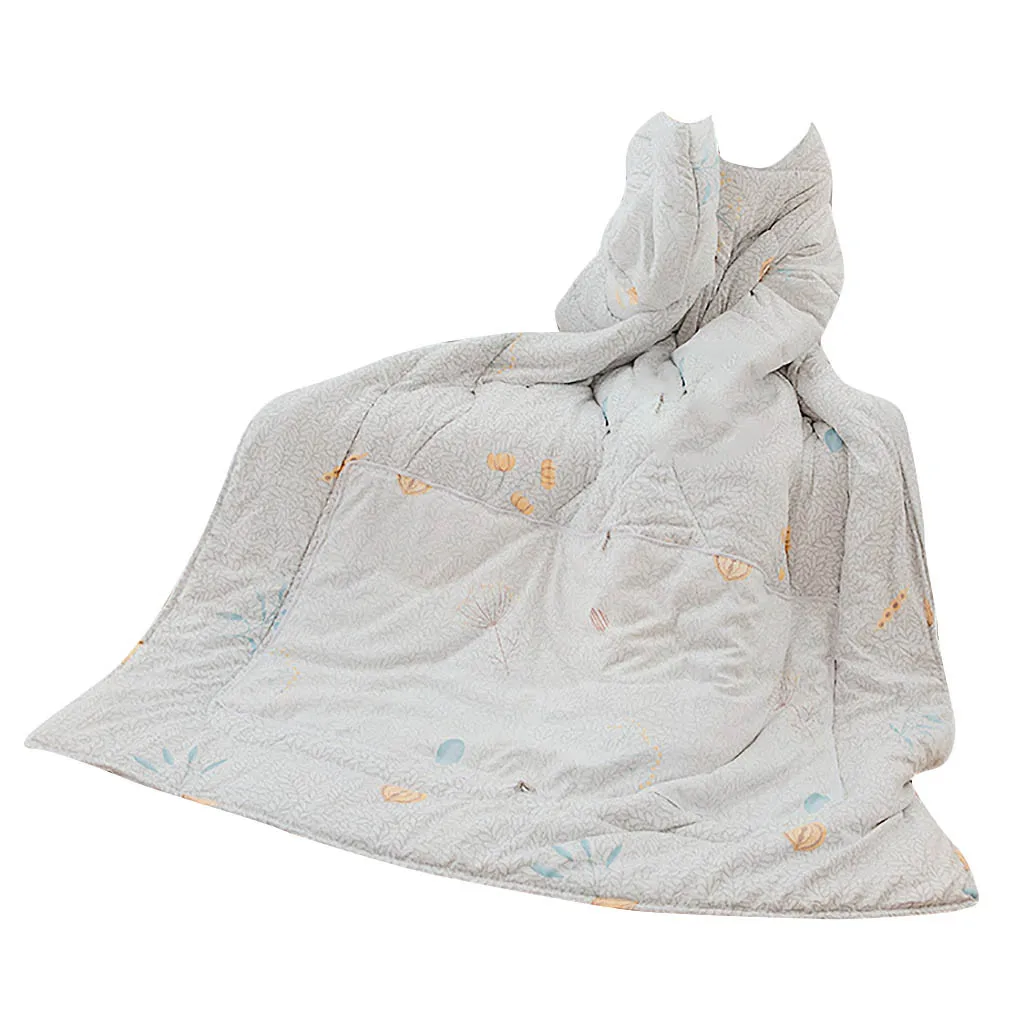 Многофункциональное зимнее одеяло без застежки с рукавами, теплая утолщенная мытая подушка, одеяло, одеяло с принтом, сохраняющее тепло, одеяло, наполнитель - Цвет: A