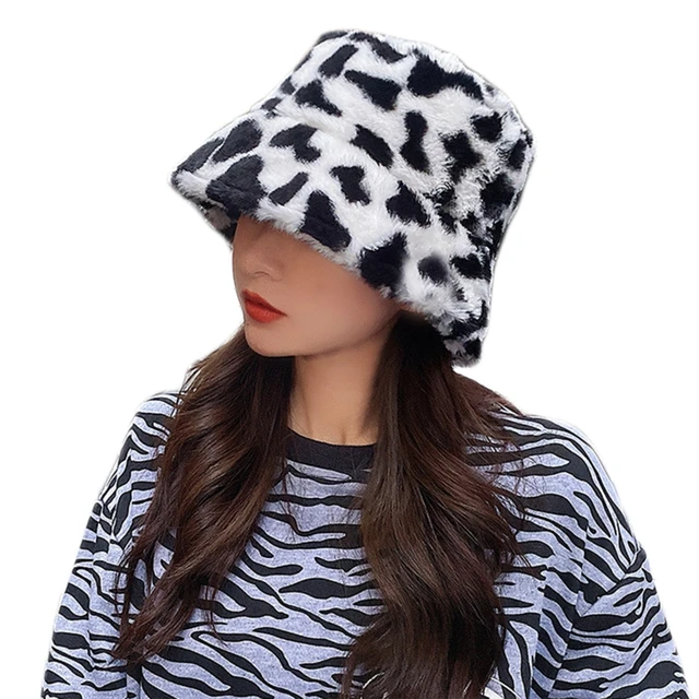 Women Men Winter Solid Color Cow Print 