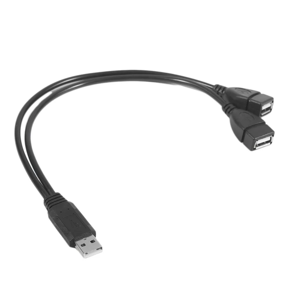 1 шт. USB 2,0 A 1 штекер-2 двойной USB Женский концентратор данных адаптер питания Y Разветвитель usb зарядный кабель питания шнур удлинитель 30 см