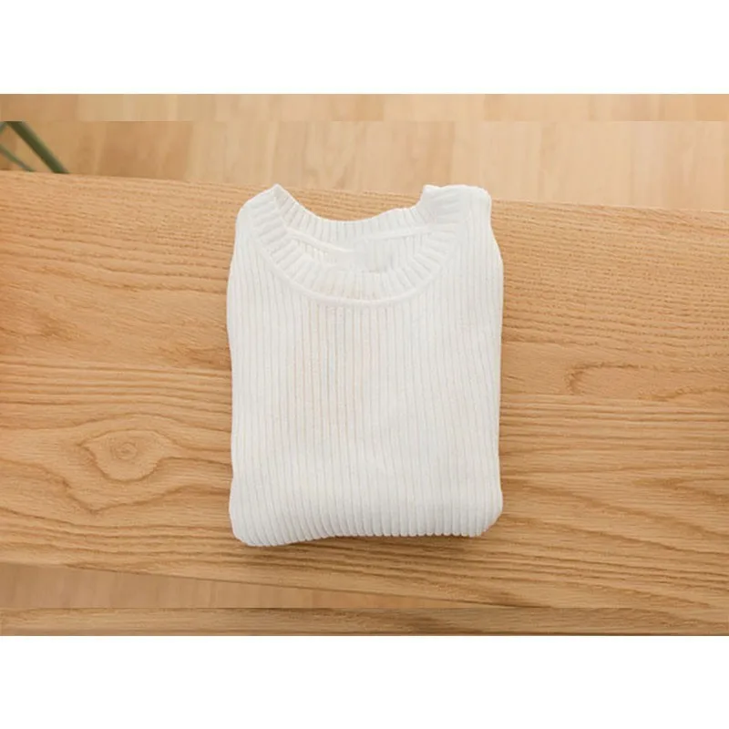 white girl sweaters Вязаный свитер для маленьких девочек; Весенний свитер для маленьких мальчиков; вязаный осенний топ с длинными рукавами; коллекция года; цвет белый, черный, красный, розовый; одежда для детей - Цвет: white girl sweaters