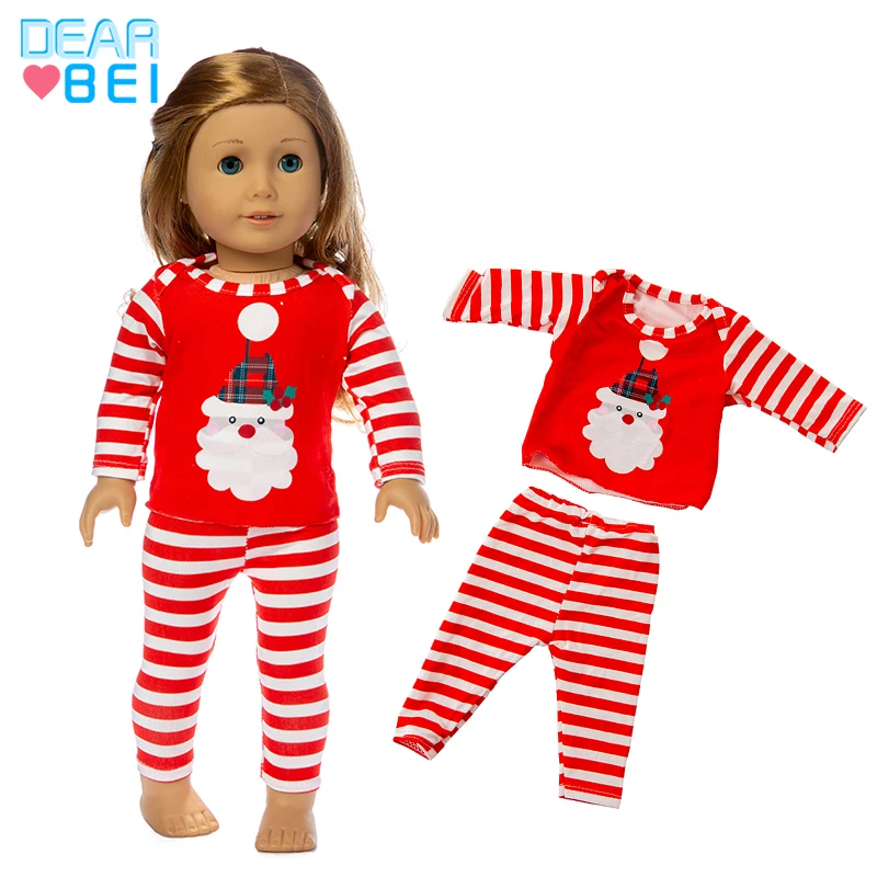 

Fashion 2019 Christmas clothes Suit Fit for 18 inch American Girl Doll and Doll accessories Children best Gift .