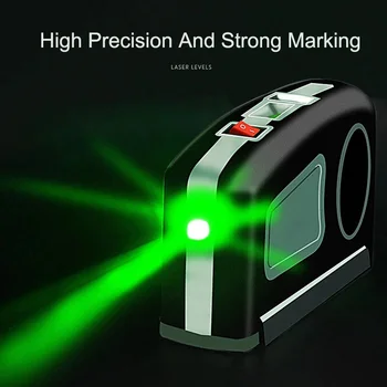 

Multifunctional 5MW Green Laser Level Meter Measuring Tape Cross Point Laser Line Vertical Level Measuring Tool Tape Measure