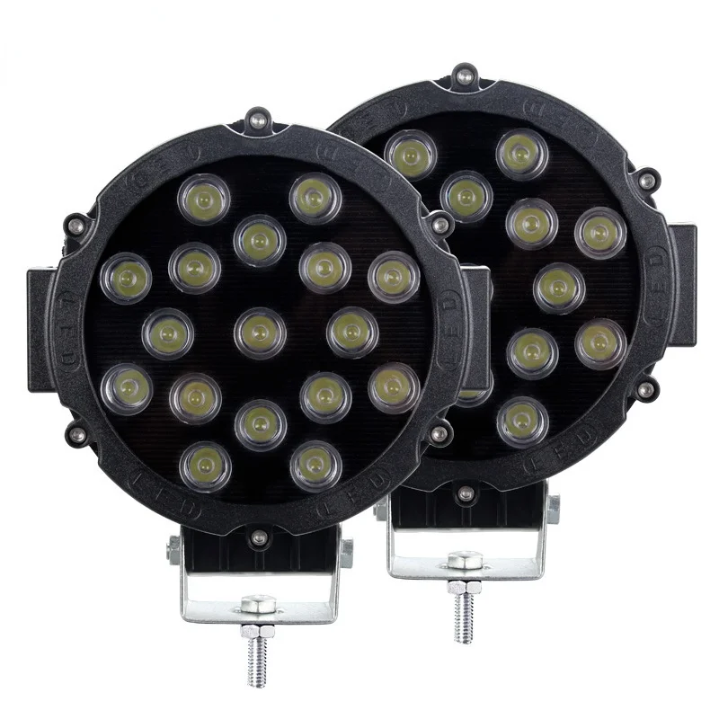 7 Inch Round LED Light 51W Led Work for SUV ATV 4x4 Off-road Wrangler Mitsubishi Vehicle Front Bumper Roof Lights 12V 24V | Автомобили и