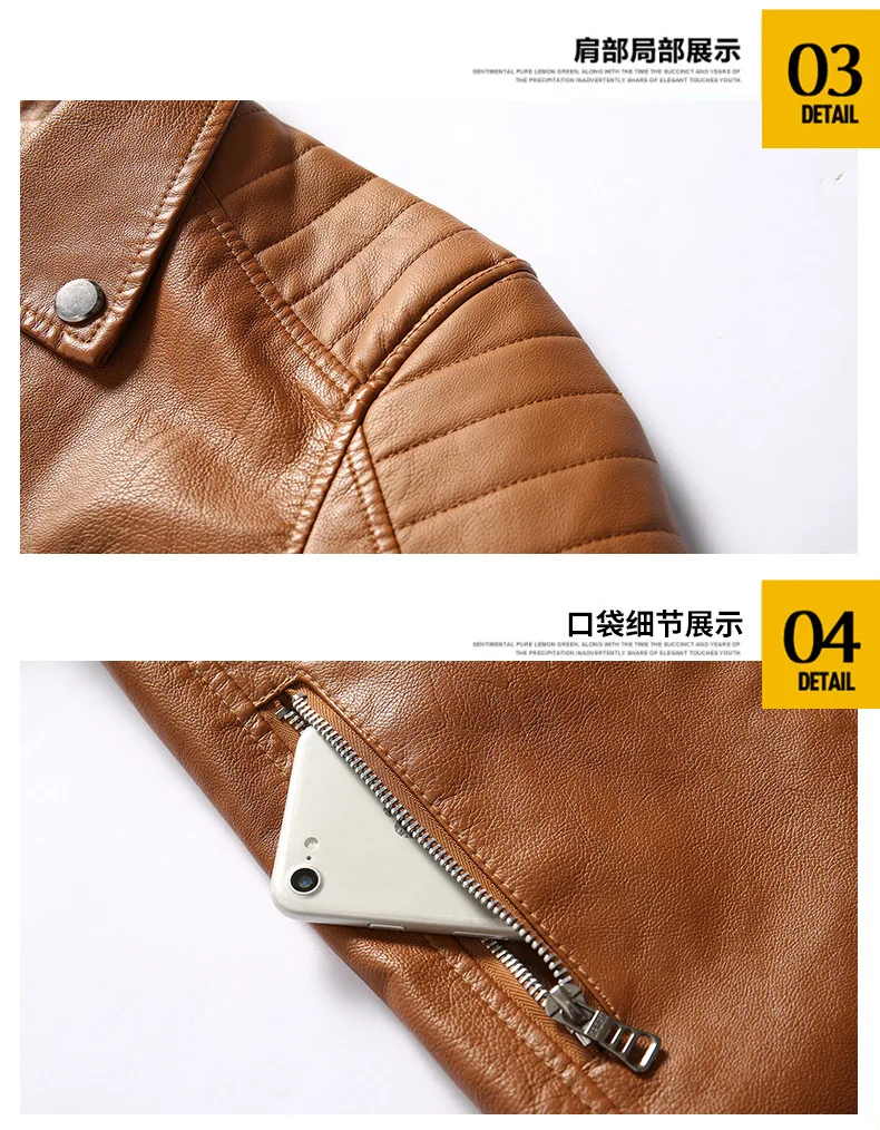 MEN'S Leather Coat Europe And America Fashion Large Size Men's Locomotive PU Leather Men's plus Velvet Leather Coat