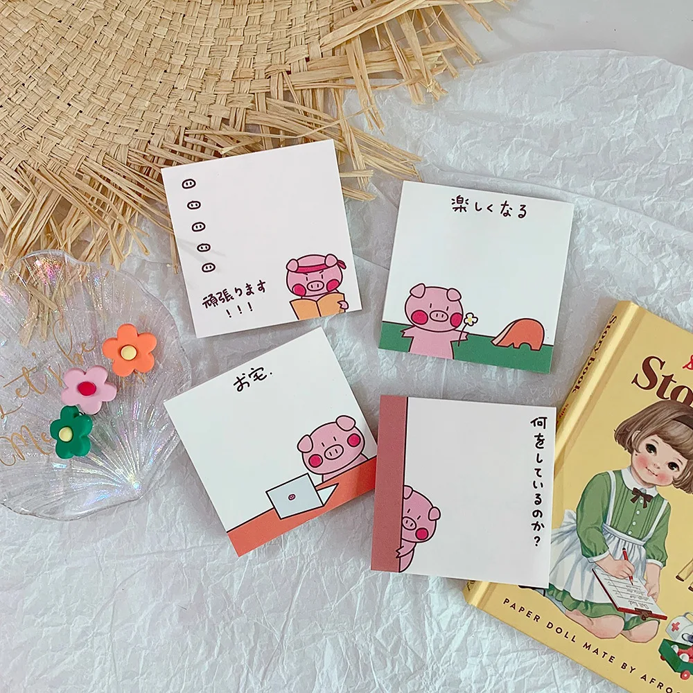 AngelHere Store Kawaii блокнот для заметок портативный милый поросенок проект Tearable memo Note для мальчиков девочек satiery офисные школьные принадлежности