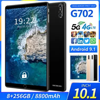 

G702 Tablet PC 10.1 inch 4G Phone Call Strong Octa Core 8GB RAM 256GB ROM Android 9.1 8800mAh WiFi GPS Global version tablet PC